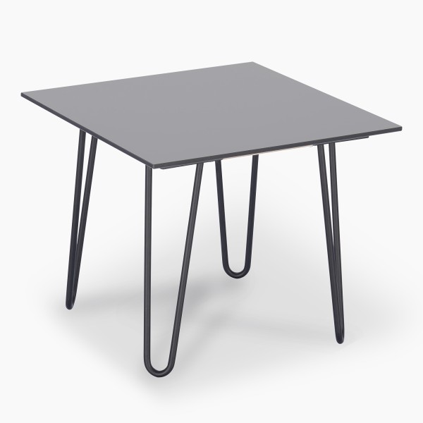 Modern light grey angular side table 50 x 50 cm